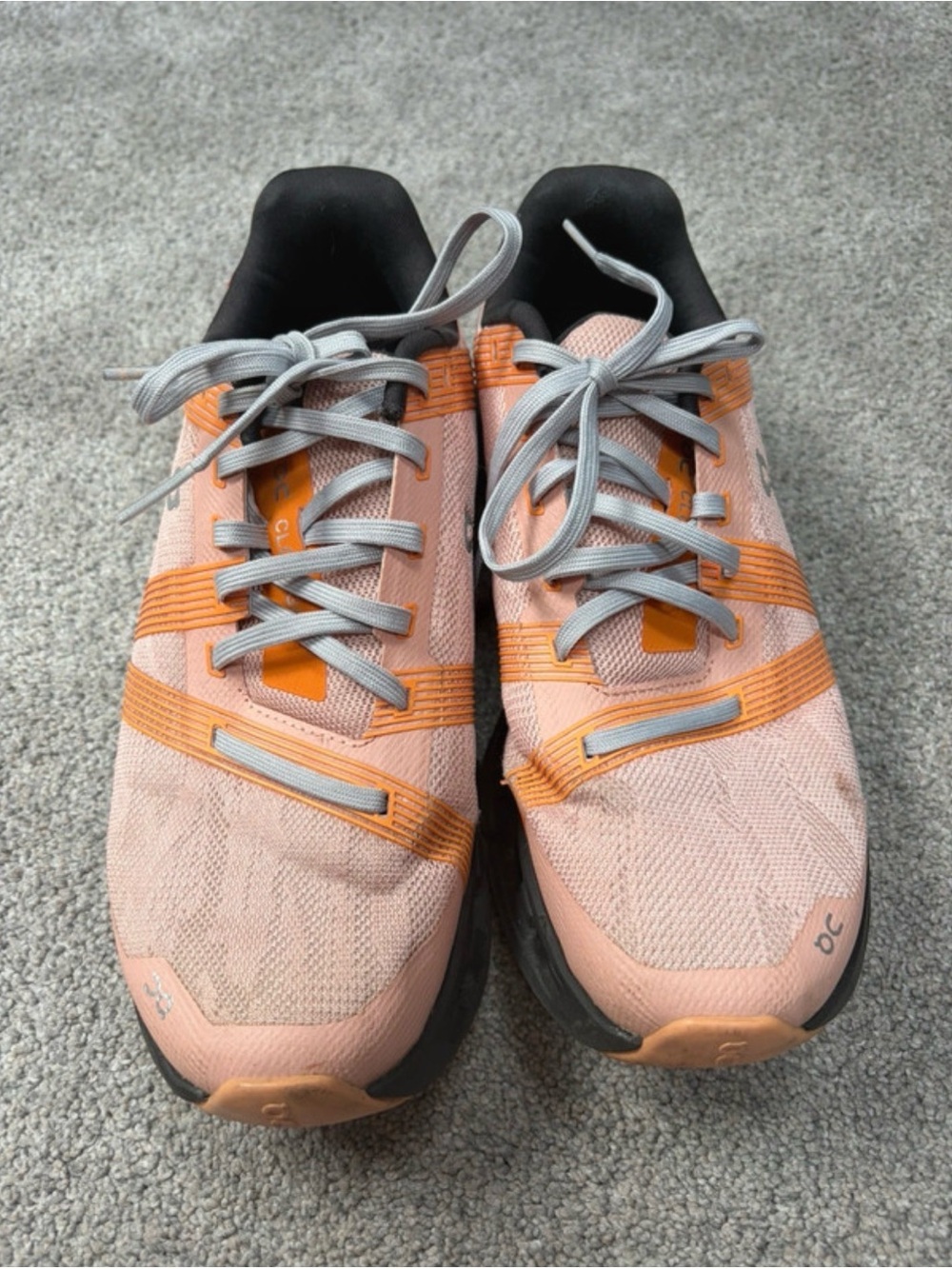 On Cloud Pink and Orange Women's Running Sneakers